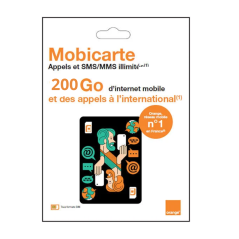 Carte SIM Prépayée Orange Mobicarte illimités + 200 Go d’Internet sans engagement — Reconditionné Garanti 12 mois · Smarty Paris